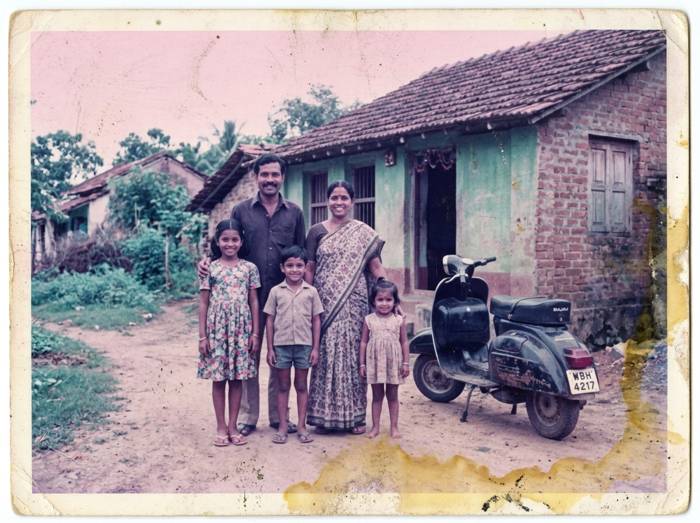 Original faded family group photo