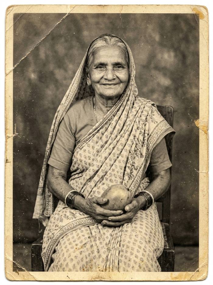 The original faded and scratched portrait